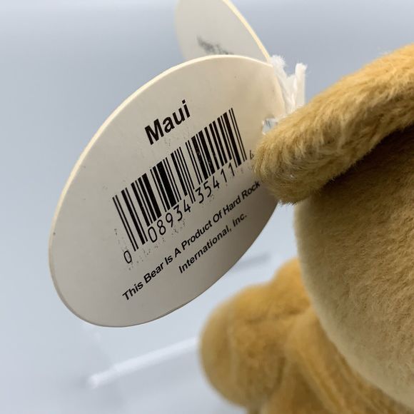 Hard Rock Cafe Maui Isaac Beara 1st in series of 5 Plush Brown Beanie Bear - Picture 6 of 8